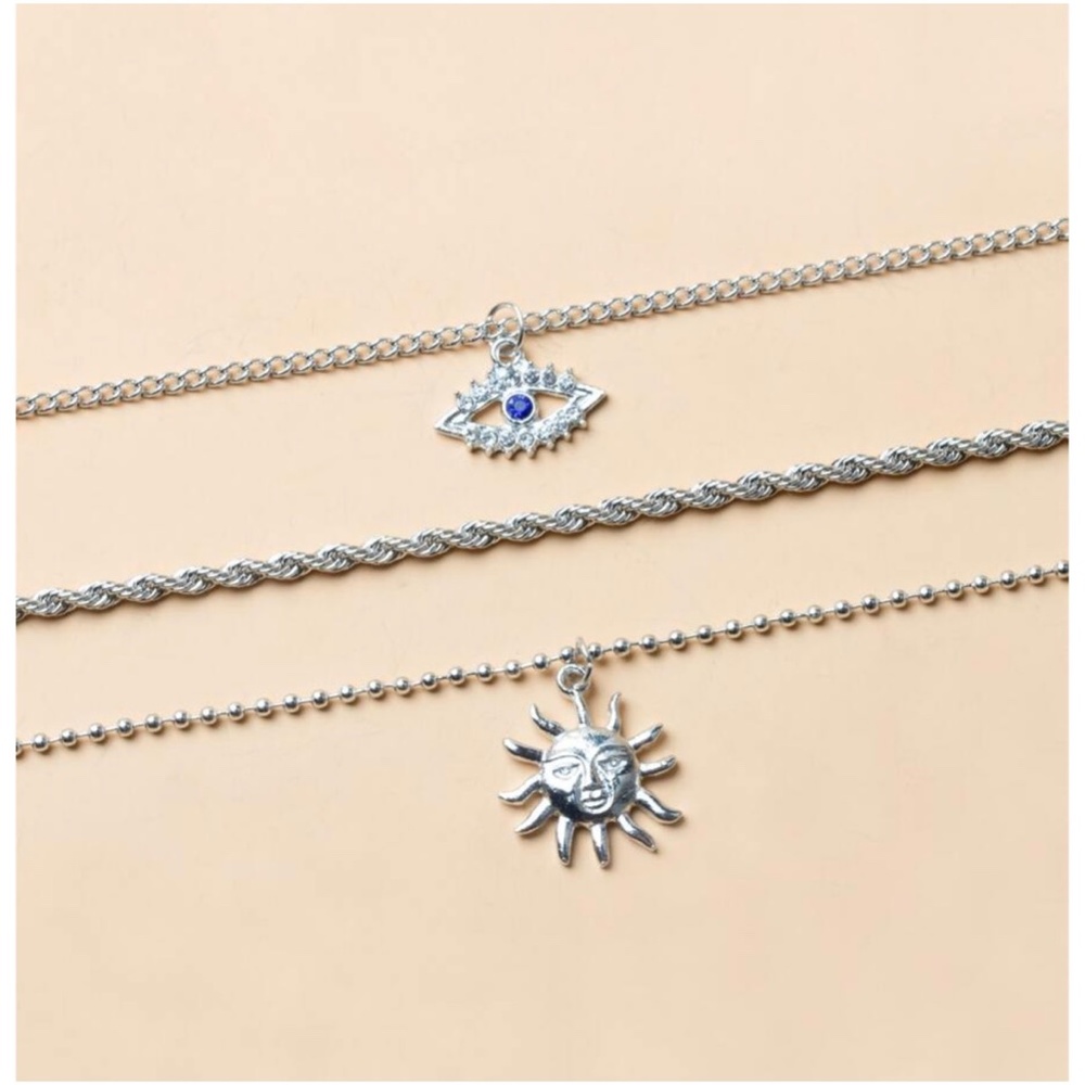 Boho Evil eye Sun Multilayer Necklace - Picture 7 of 7